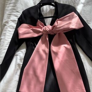 Blazer with coquette bow tie back